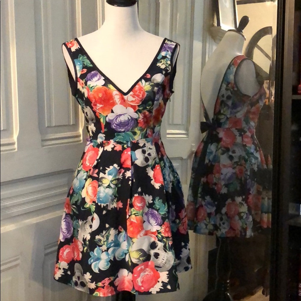 Emo hot topic Skull picnic dress
